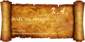 Knézy Arnold névjegykártya
